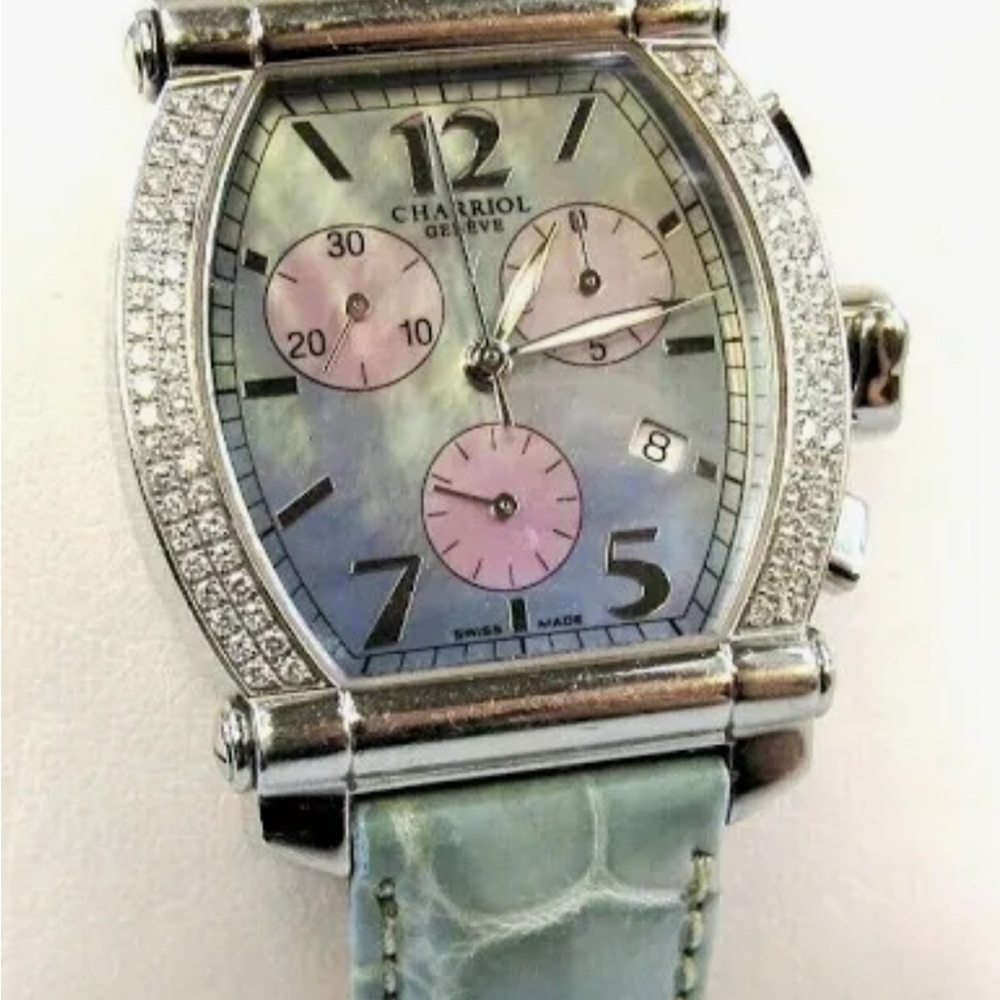 Charriol  watch used great condition mother of pearl Columbus alligator